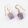 14k Gold Plated Amethyst Wire wrap Earrings