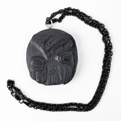 Argillite Thunderbird Pendant by Melanie Russ (Haida)