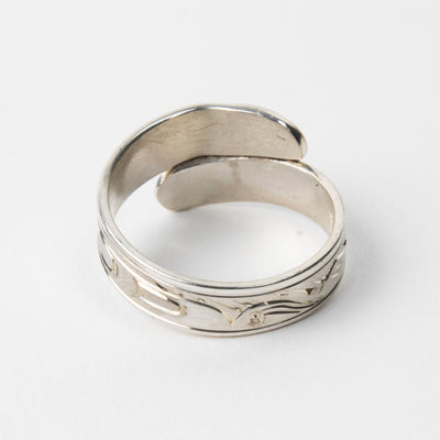 14k Gold & Sterling Silver Raven Wrap Ring by Agnes Seaweed Wisden ('Namgis)