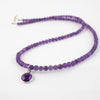 Beaded Amethyst Necklace With Amethyst Charm