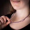 Beaded Amethyst Necklace with Faceted Bicolour Ametrine