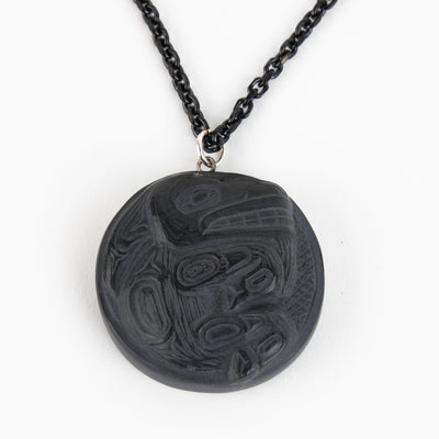 Argillite Mountain Goat Pendant by Melanie Russ (Haida)