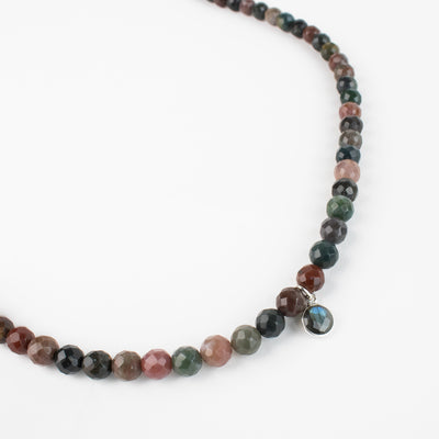 Locally made Faceted Bloodstone & Labradorite Necklace