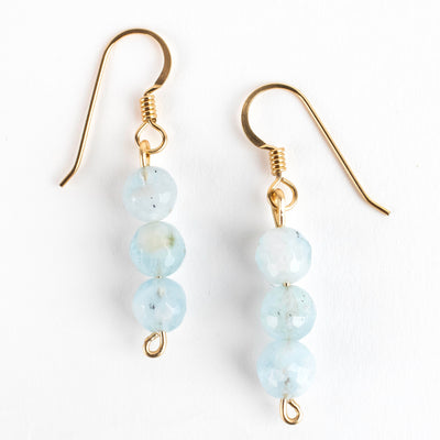 Locally made Blue Topaz Earrings with 14k gold plated hooks