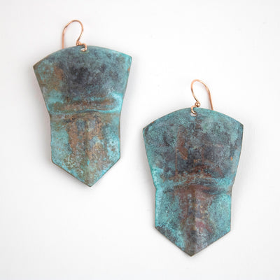 Copper Shield Earrings by Canadian Artist Dustin Riel McGladrey | House of Copper