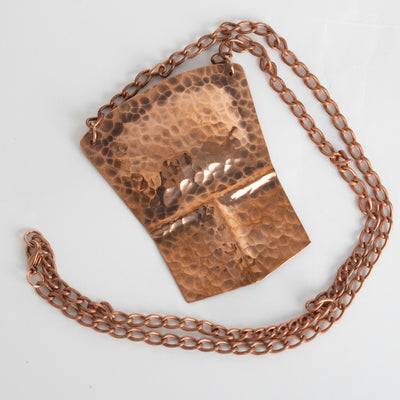 Copper pendant with chain Handmade by a local artist