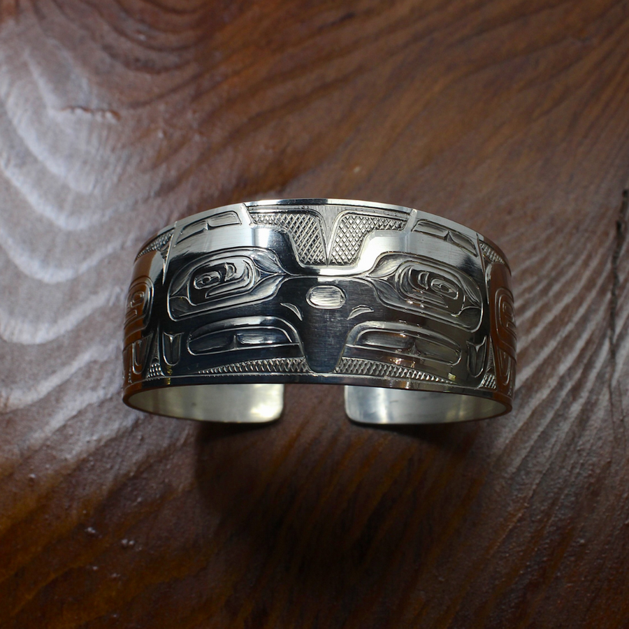 Sterling Silver Eagle Bracelet by Ding Hutchingson (Haida)