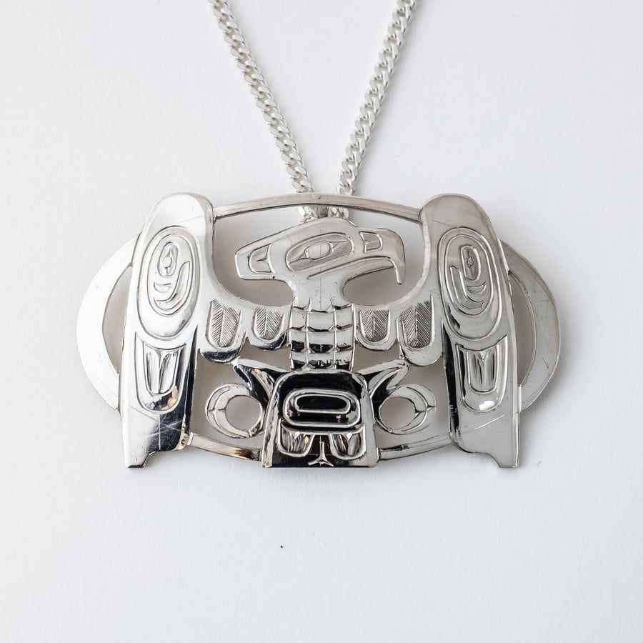 Sterling Silver Eagle Pendant by Ding Hutchingson (Haida)