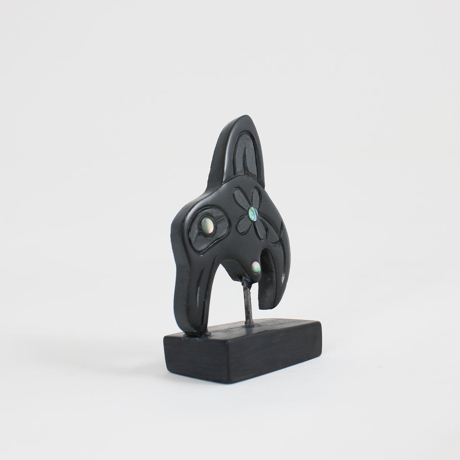 Argillite Hummingbird Carving by Amy Edgars (Haida)