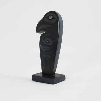 Argillite Raven & Moon Carving by Amy Edgars (Haida)