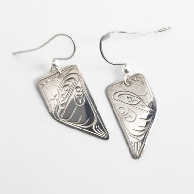 Sterling Silver Hummingbird Earrings by Agnes Seaweed Wisden ('Namgis)