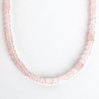 Rose Quartz Beaded Necklace. Hand made at the Gallery on Haida Gwaii BC