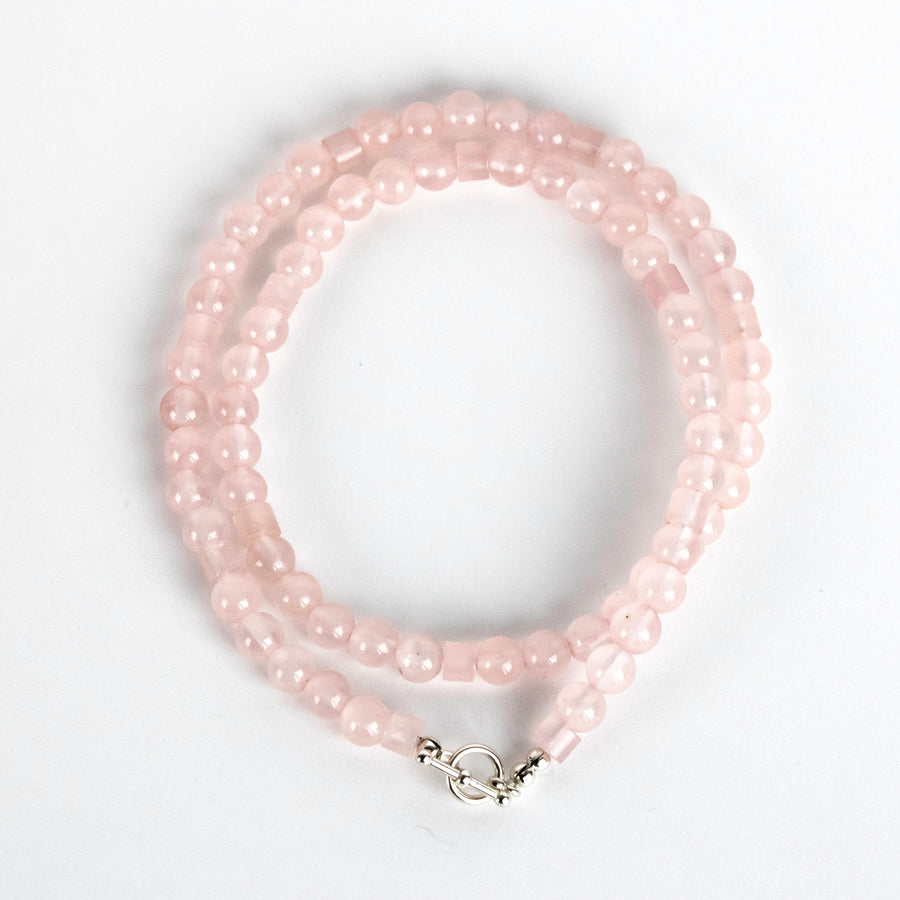 Beaded Rose Quartz Necklace