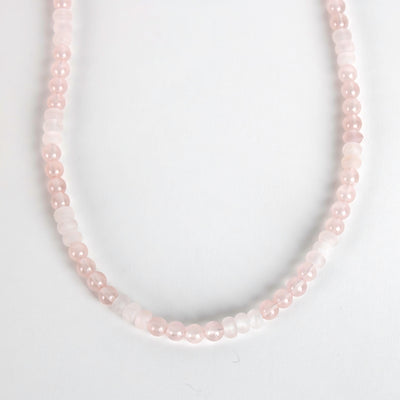 Moonstone and Rose Quartz Beaded Necklace. Hand made at the Gallery on Haida Gwaii BC