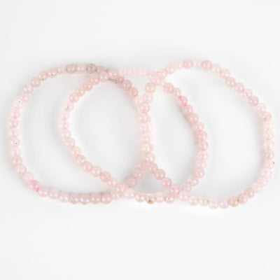 Bead Rose Quartz bracelet. The Gem Stone of unconditional love. Layer the bracelets and make a set