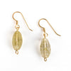 Locally made Green Rutile Earrings with 14k gold lated hooks