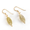 Locally made Green Rutile Earrings with 14k gold lated hooks