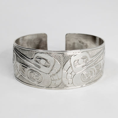 Sterling Silver Hummingbird Bracelet by Ding Hutchingson (Haida)