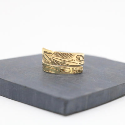 Gold Hummingbird Wrap ring by James Sawyer