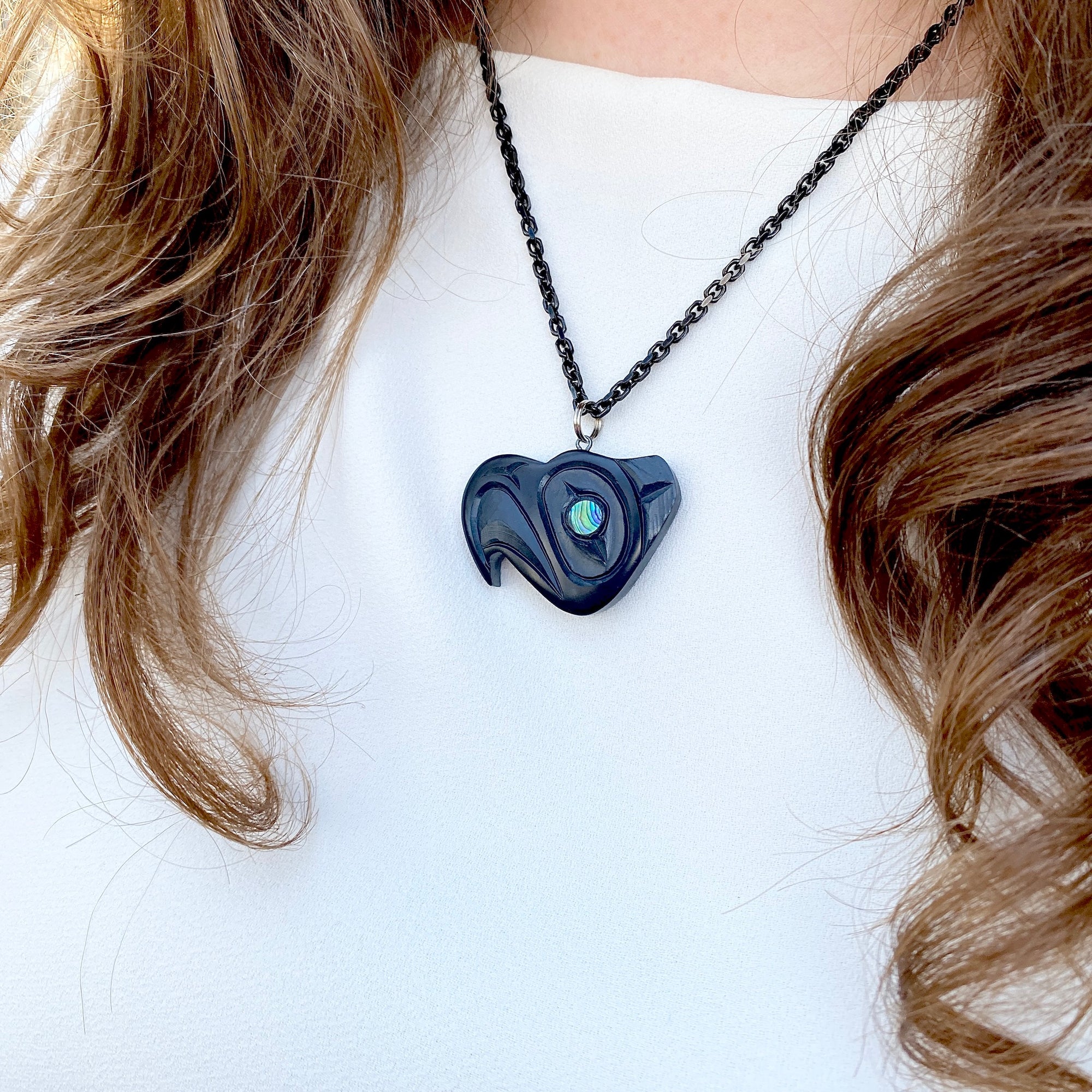 Argillite Jewelry | Thunderbird Pendant - Crystal Cabin Gallery