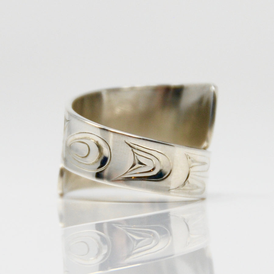 Silver Haida Raven Wrap Ring